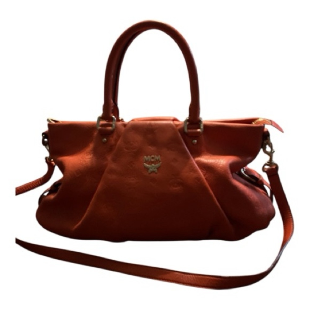 MCM Orange Mono Hand Tote